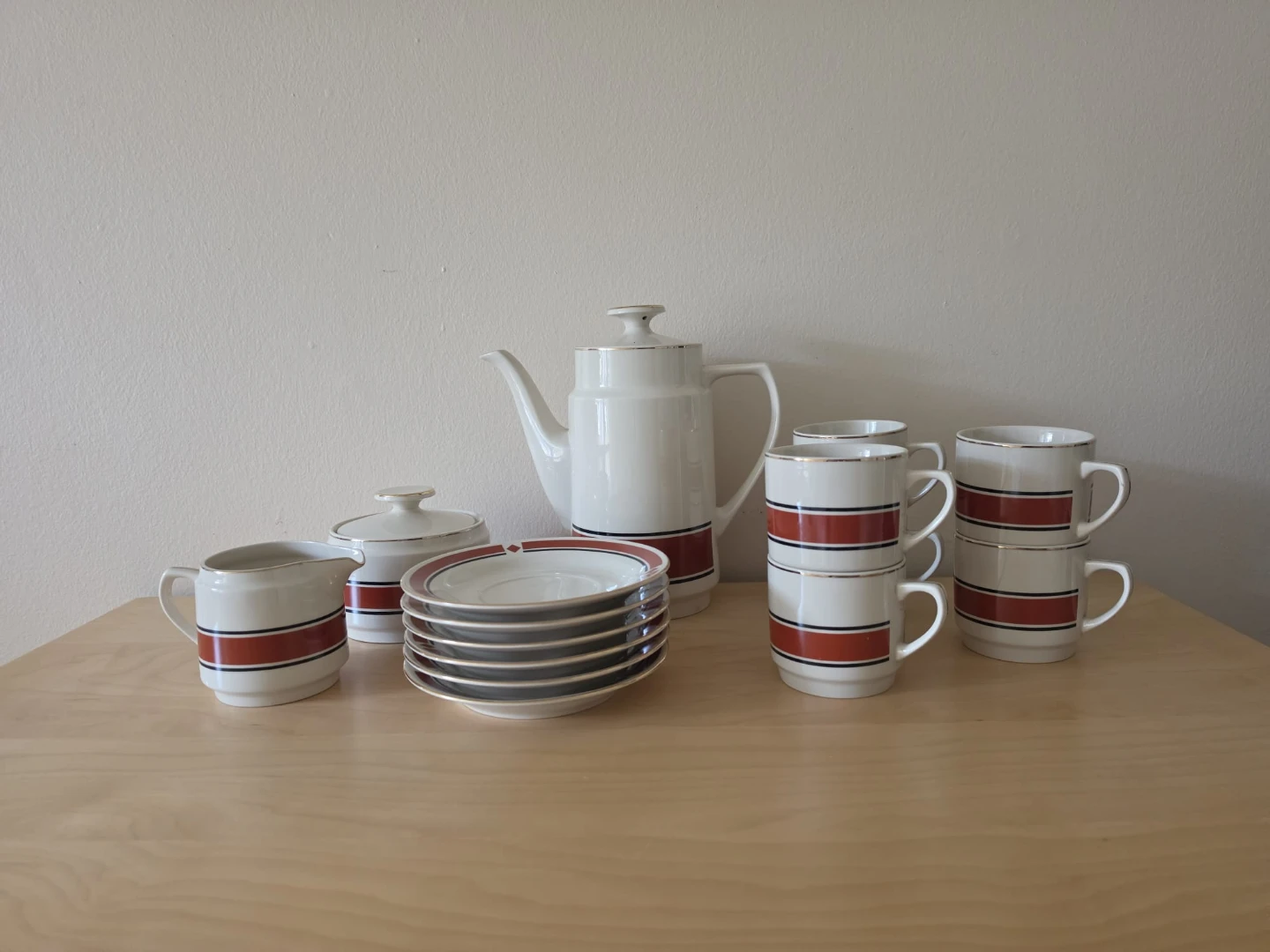 Vintage MCM Kun Lun Porcelain Coffee / Tea Set - 15 Piece