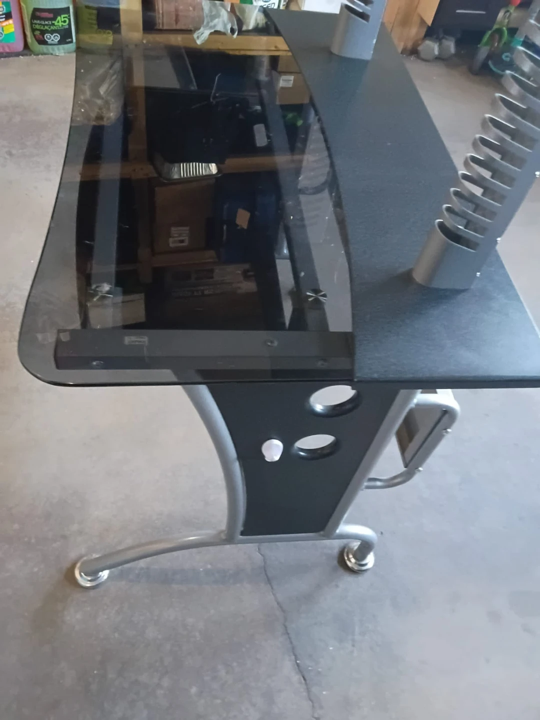 Modern Glass and Metal Computer Desk - photo 4