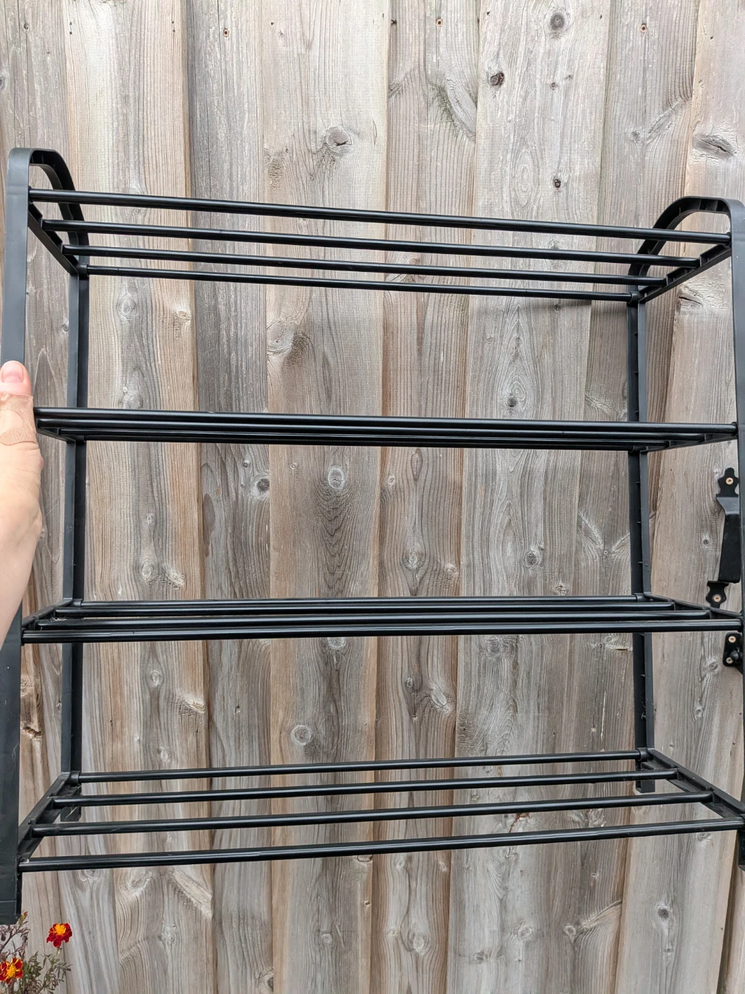 Black plastic 4-Tier Shoe Rack