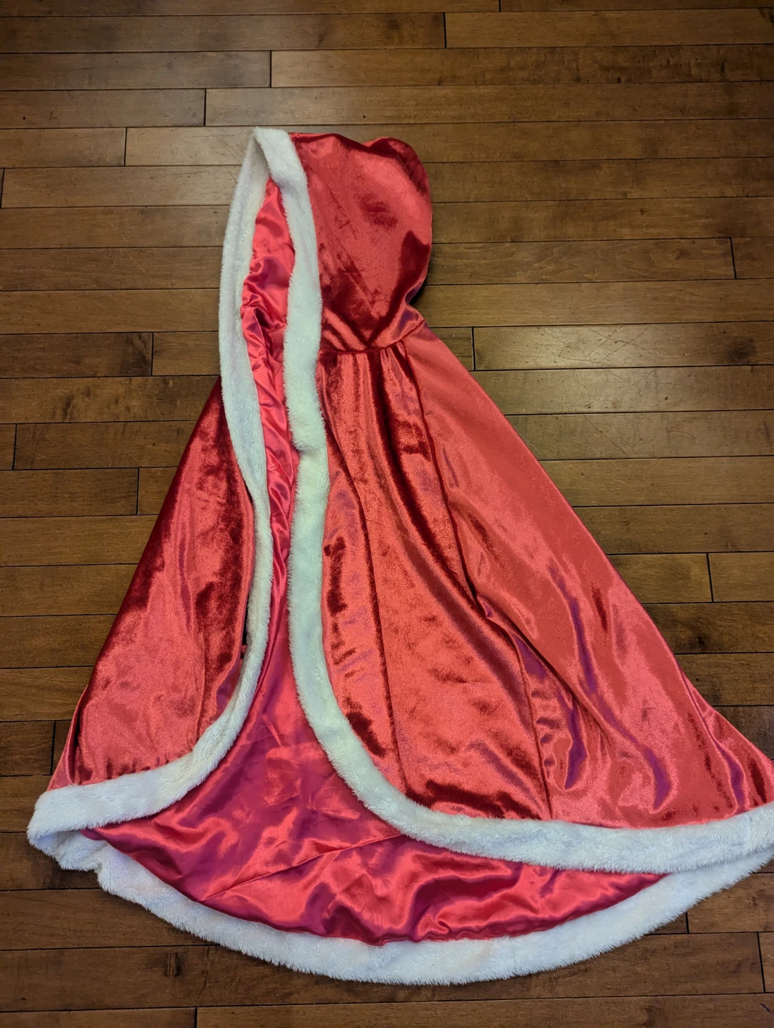 Pink velvet  cape with hood
