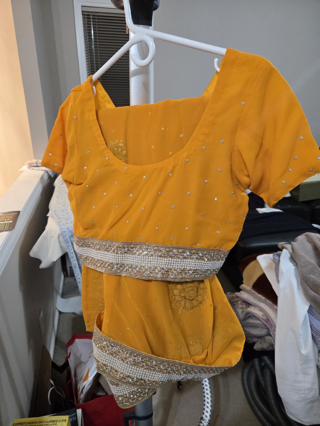 Yellow Pearl Saree