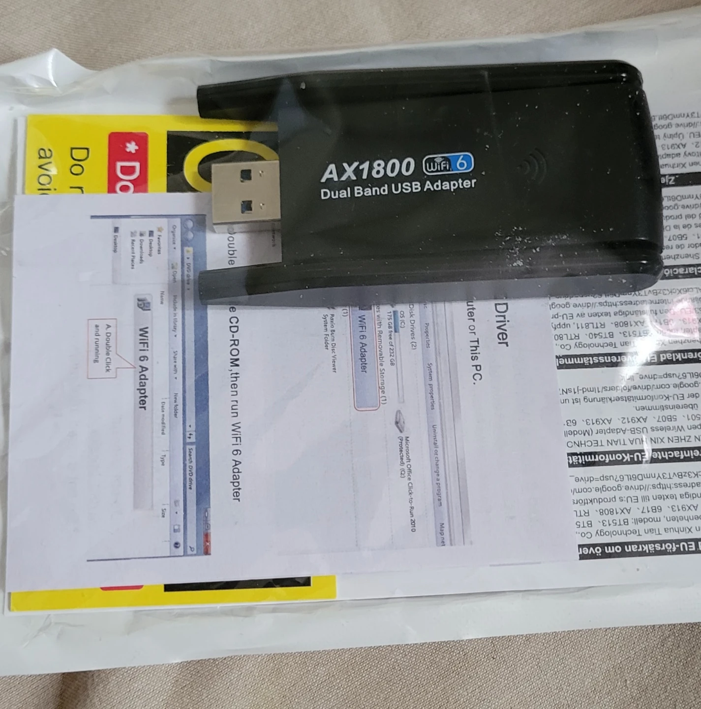 AX1800 WiFi 6 Dual Band USB Adapter