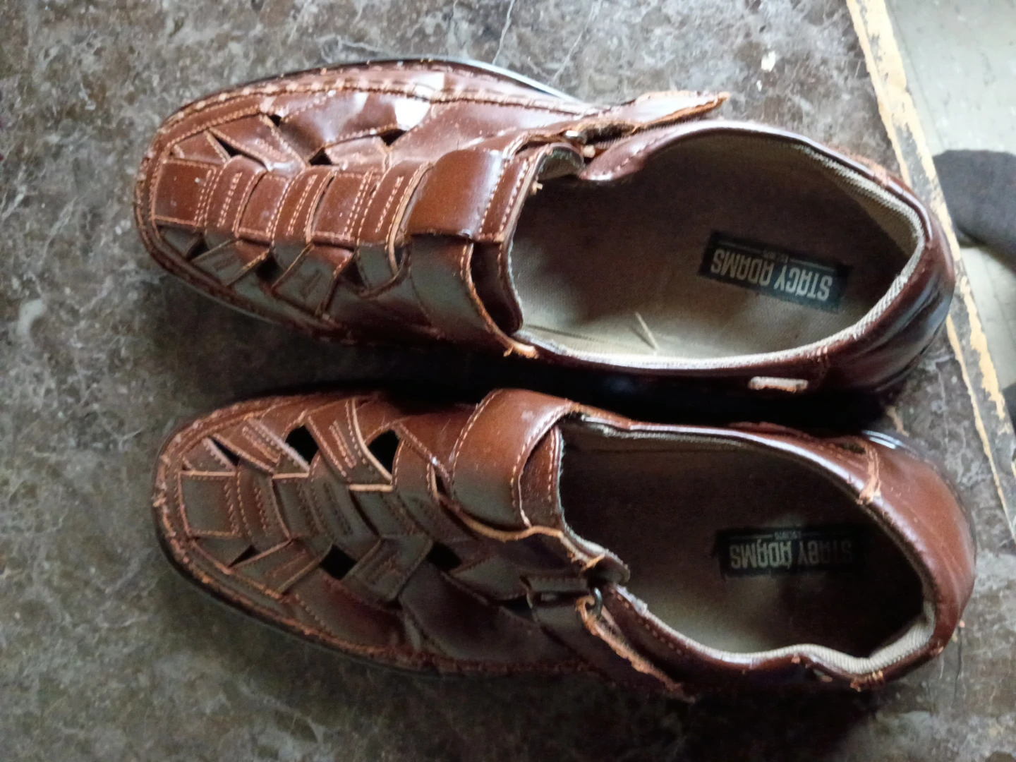 Stacy Adams Men's Brown Leather Fisherman Sandals