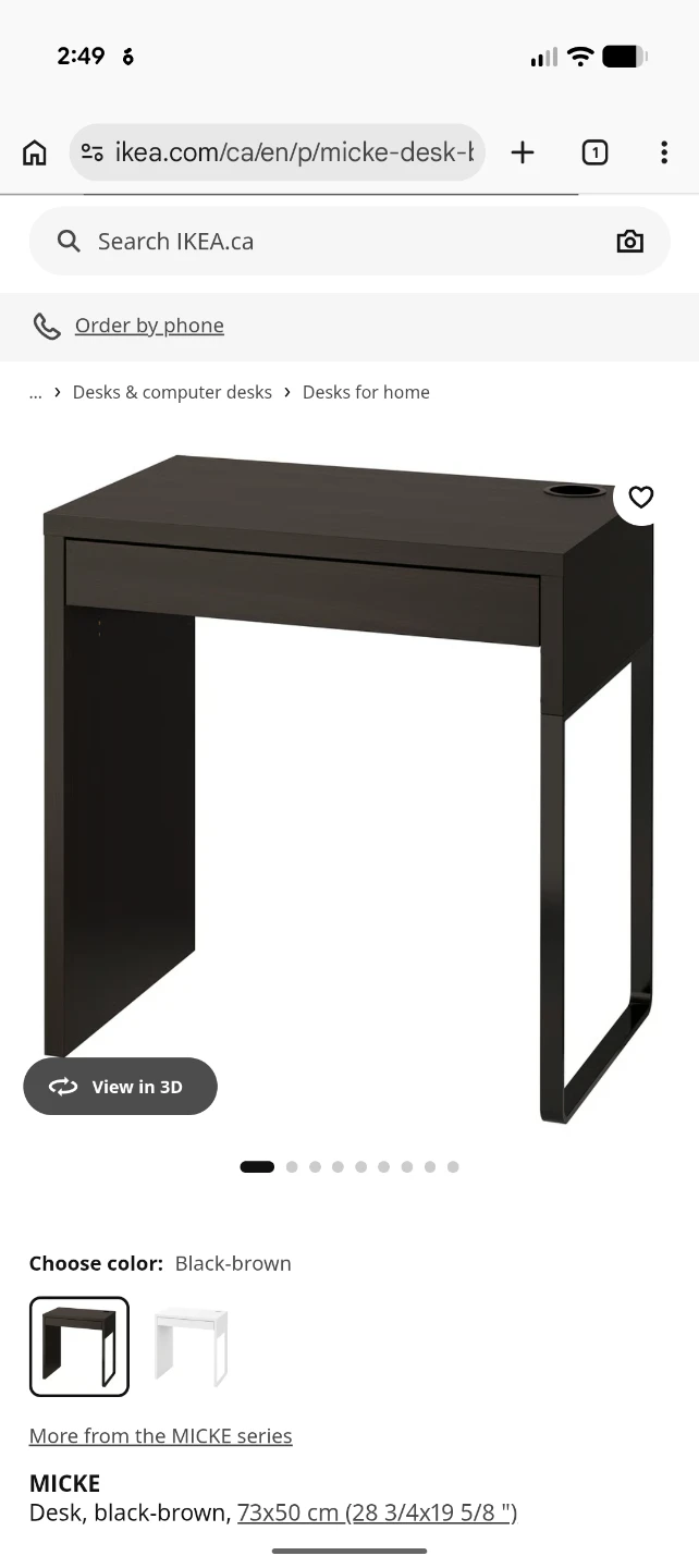 IKEA MICKE Desk - Black-brown