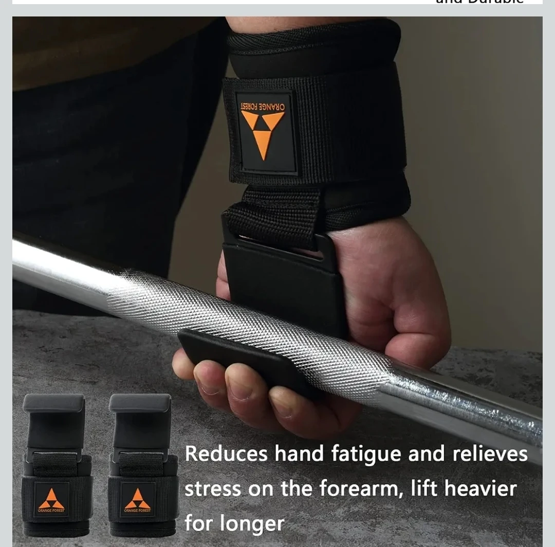 Wrist Hooks Wrist Straps Hand Grip Powerlifting Pull Up Gym - photo 2