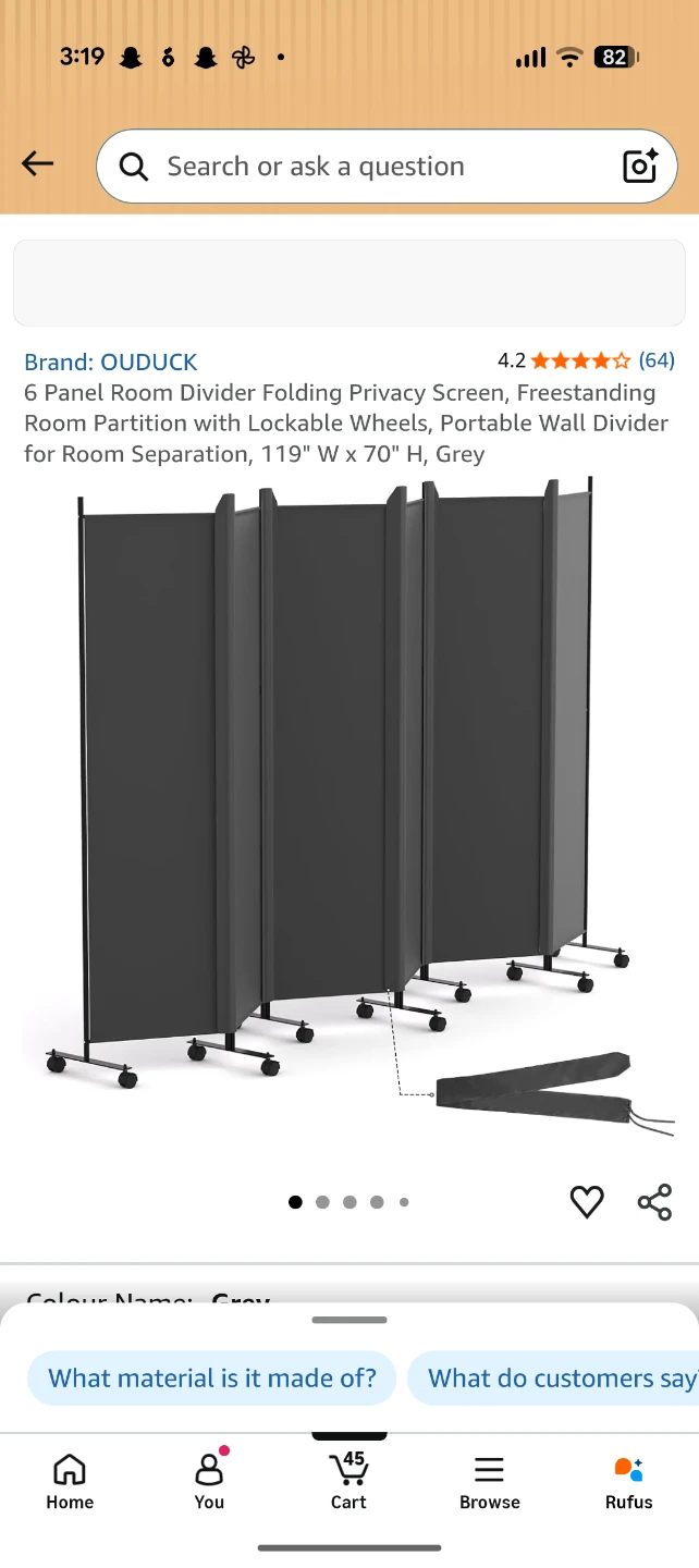 6 Panel Folding Privacy divider