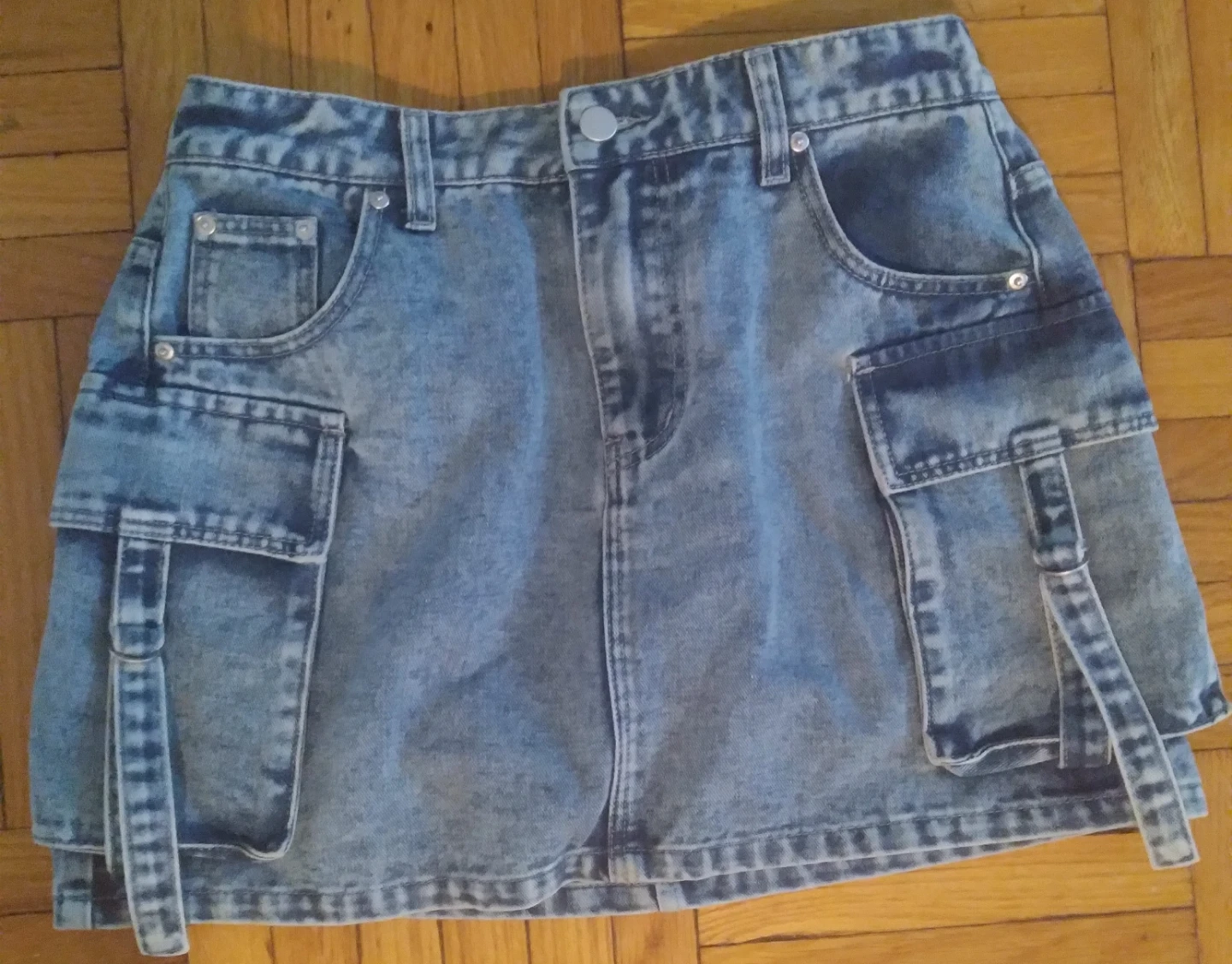 Charlotte Russe Denim Cargo Mini Skirt