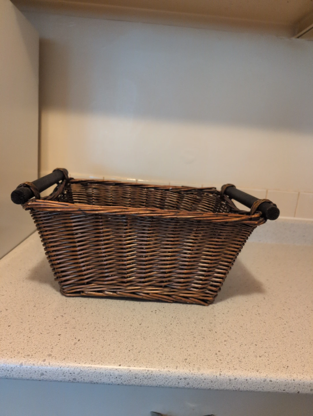 Woven Wicker Storage Basket with Handles