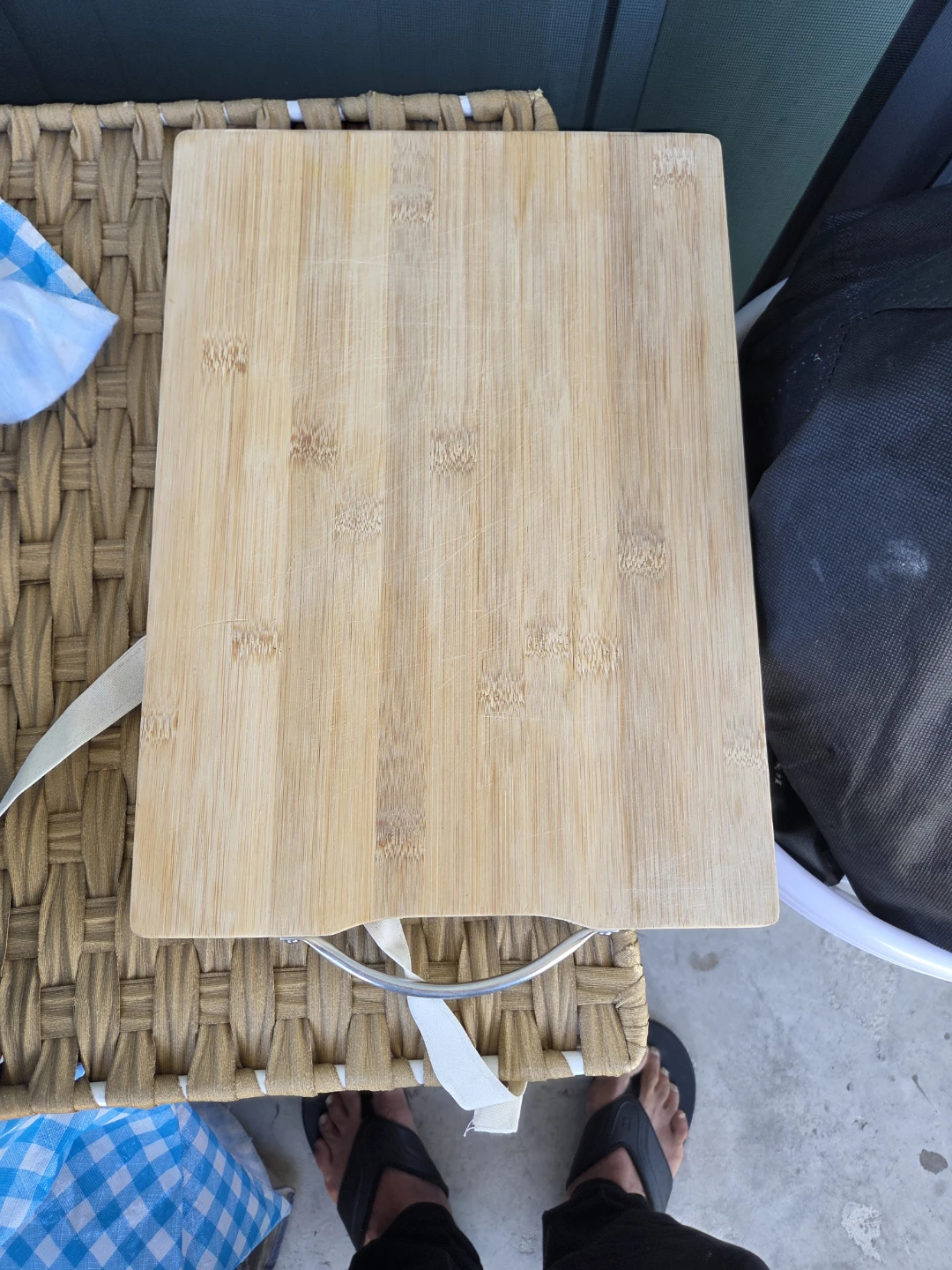 Bamboo Cutting Board with Metal Handle