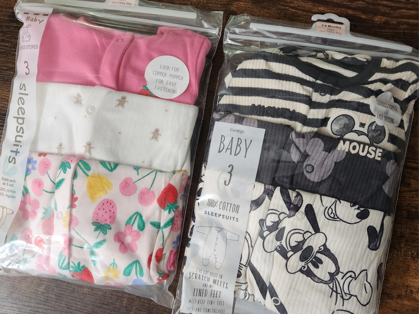 Baby Sleepsuit Packs (3-6 Months)