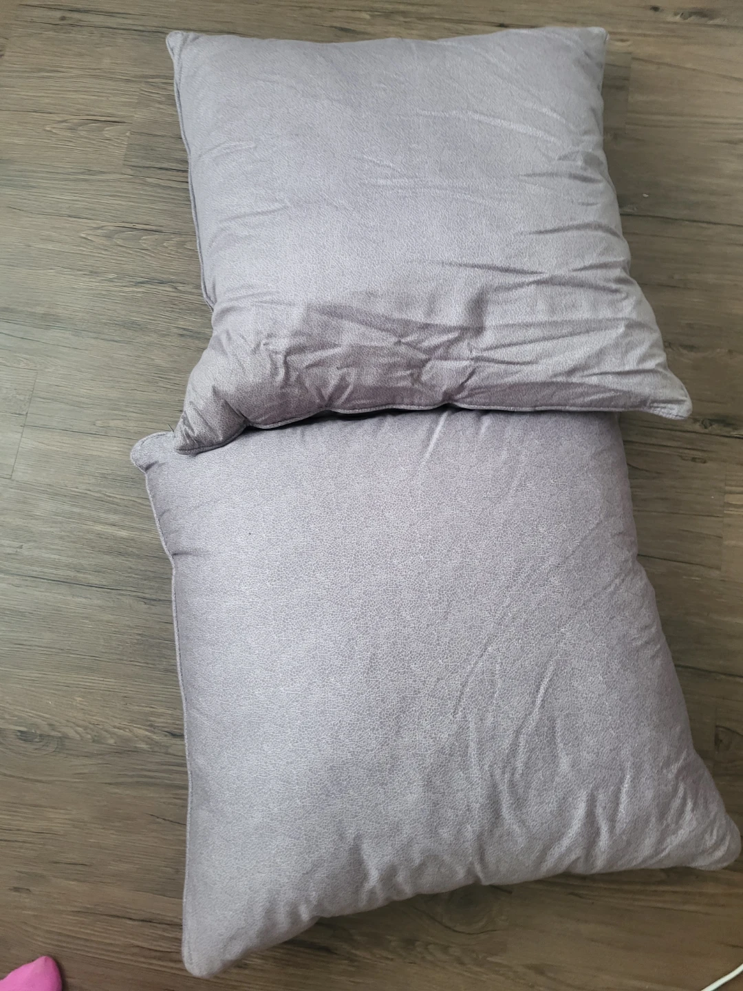 Two Grey Throw Pillows