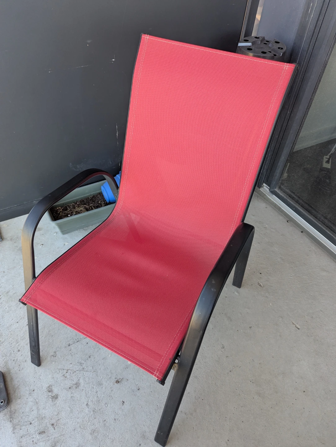 Red outdoor patio chair