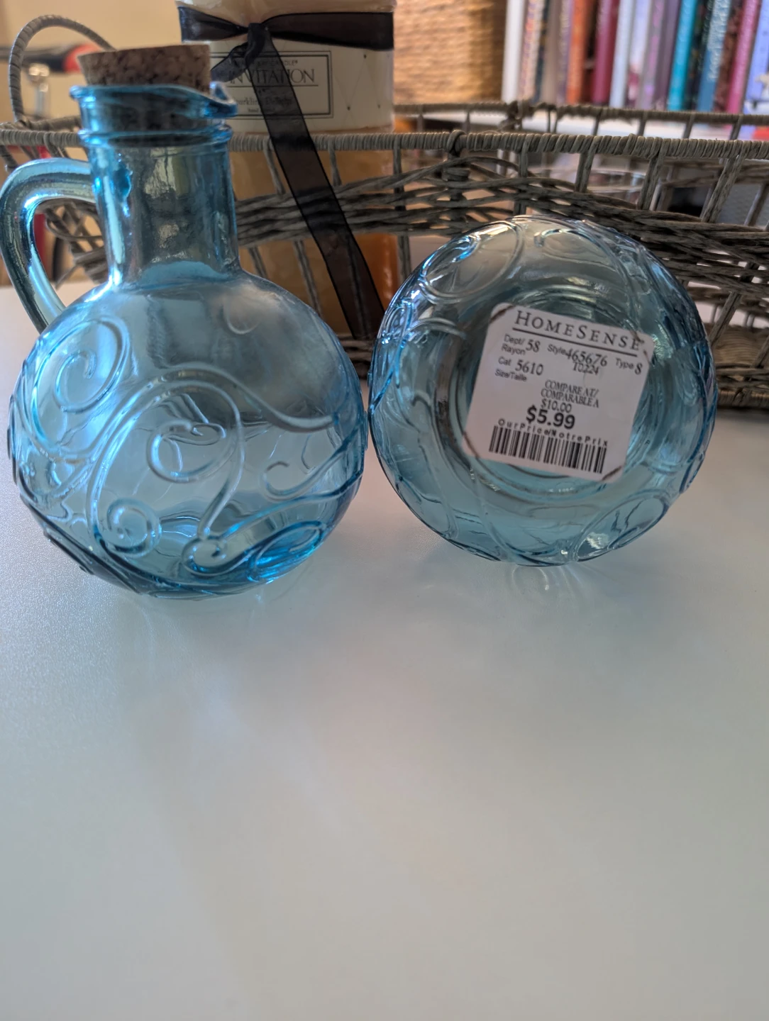 HomeSense Blue Glass Decorative Cruets