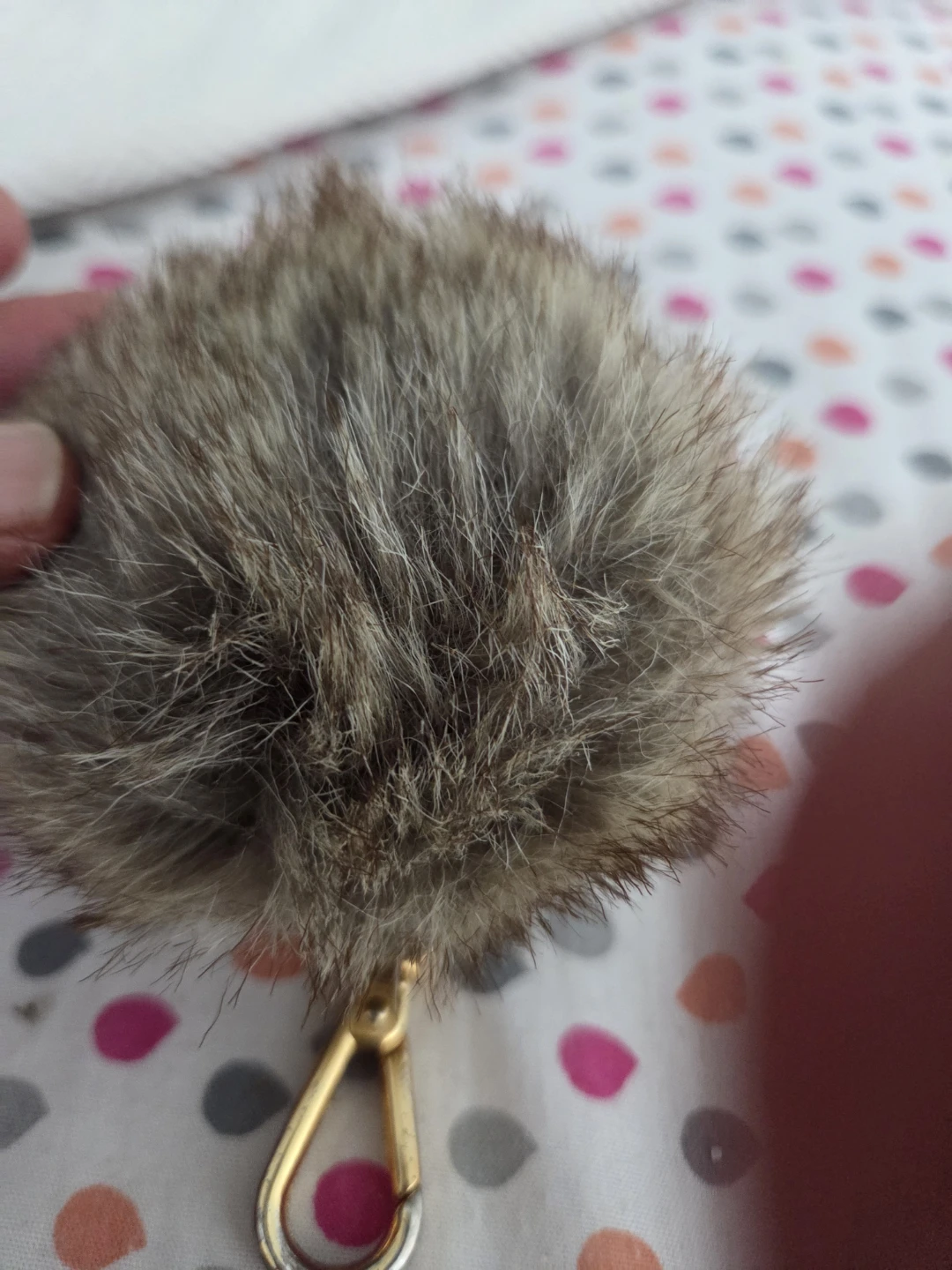 Indigo Faux Fur Pom Pom Keychain - photo 4