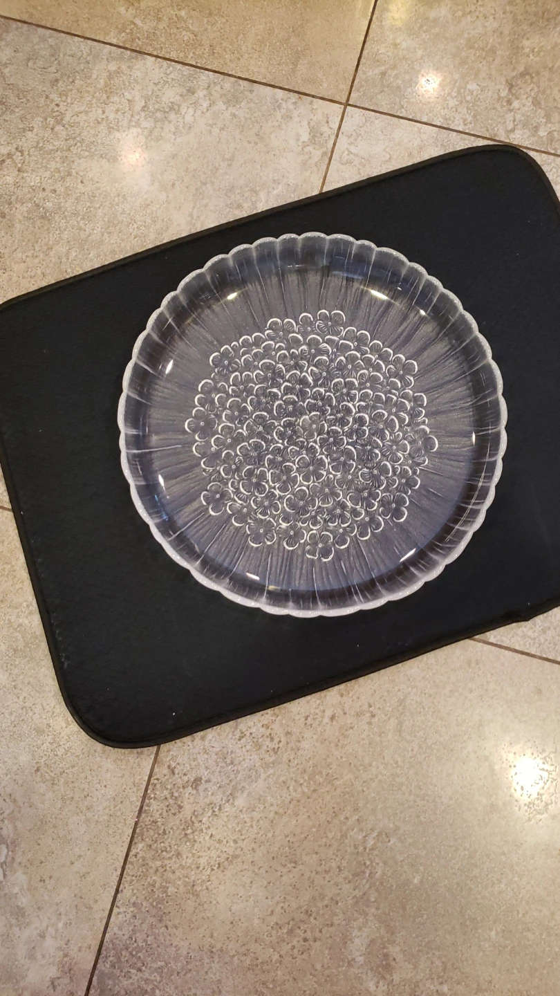 14 in Glass Platter.Scalloped Edge.
