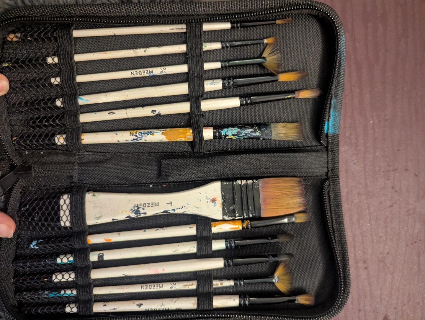 MEEDEN Acrylic Paint Brush Set with Carrying Case