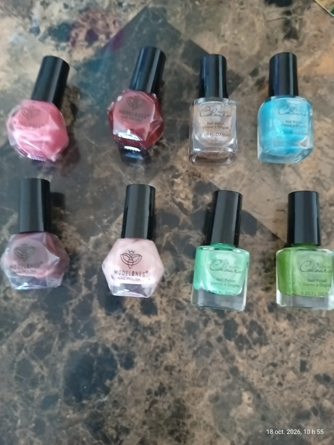 Set of 8 Assorted Modelones and Colours Nail Polishes
