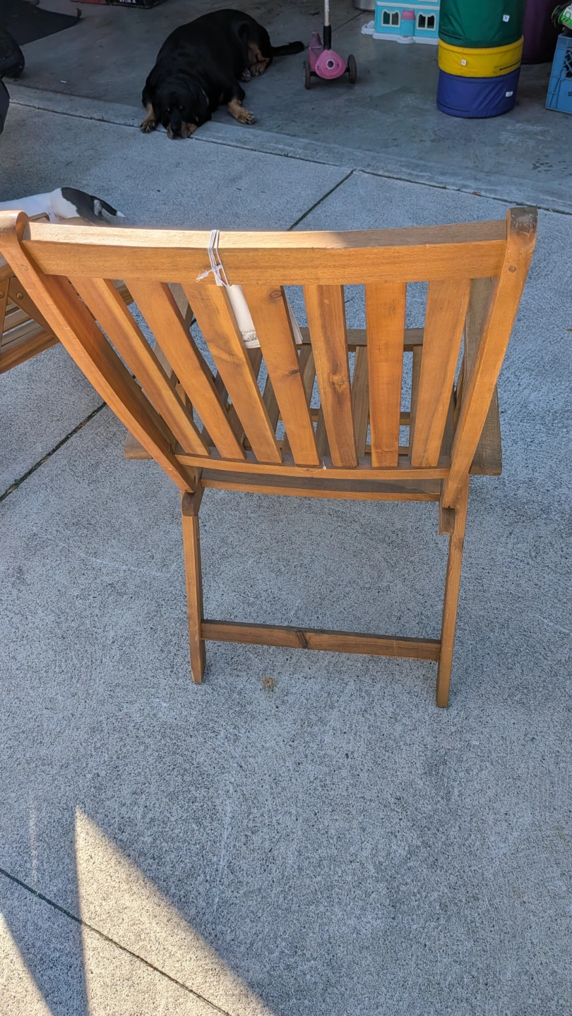 Set of 2 Outdoor Acacia Wood Folding Chairs - photo 4