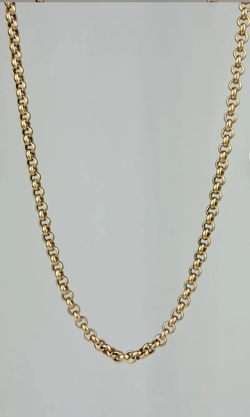 Gold Tone Rolo Chain Necklace extra long - photo 3