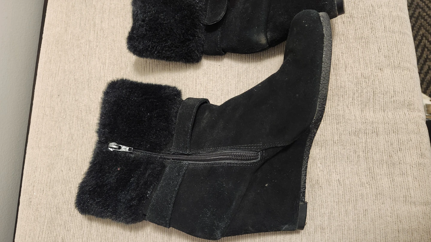 Aerosoles Telltale Black Suede Wedge Boots
