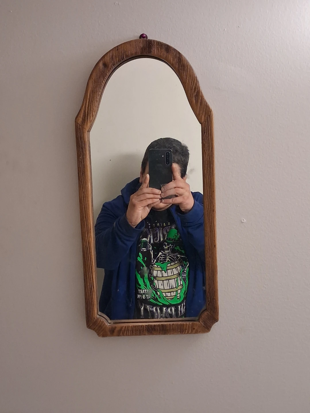 Arched wooden wall mirror - photo 3