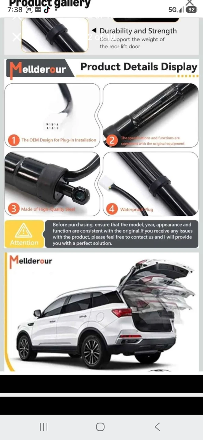 Mellderour Power Liftgate Struts for Toyota RAV4 - photo 2