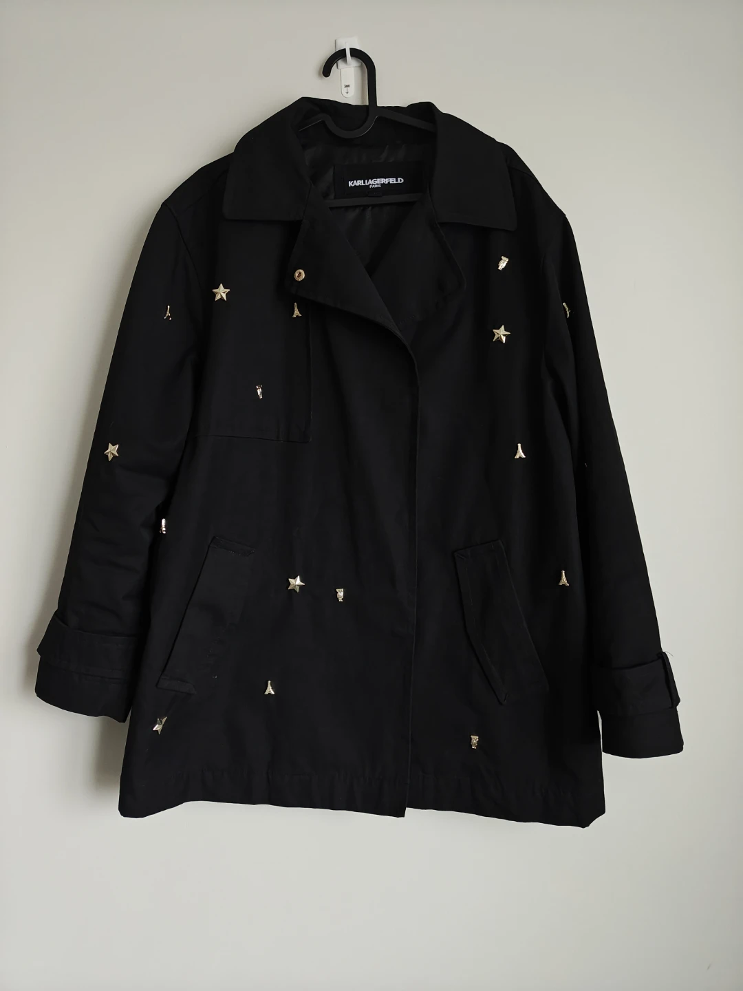 Karl Lagerfeld Paris Black Trench Coat