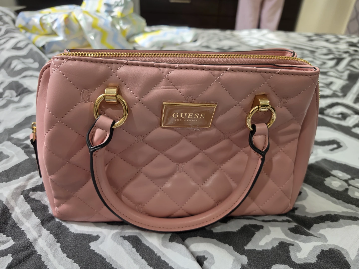 Guess Pink Quilted Handbag