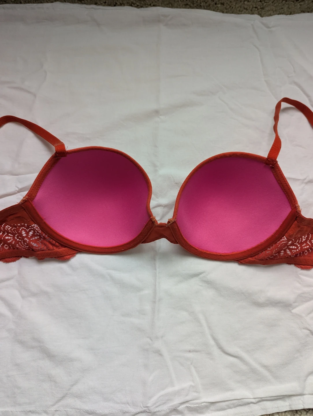 La Senza Remix Lightly Lined Cotton Balconnet Bra 34C orange - photo 2