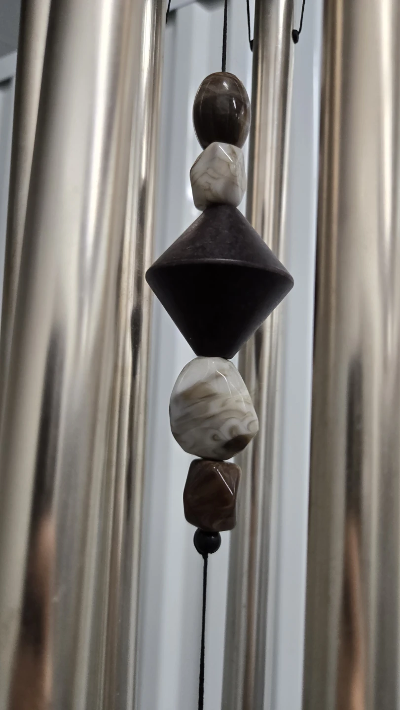 Metal Wind Chime Silver Tubes w/Ring Hanger & Bead Striker - photo 3
