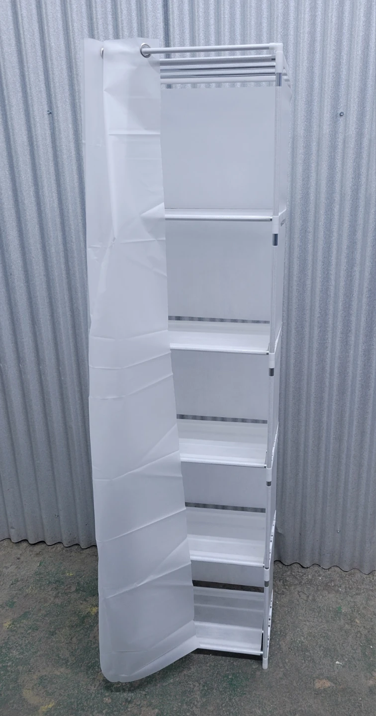 Brand new. White 5-Tier Portable Storage Shelf with Cover