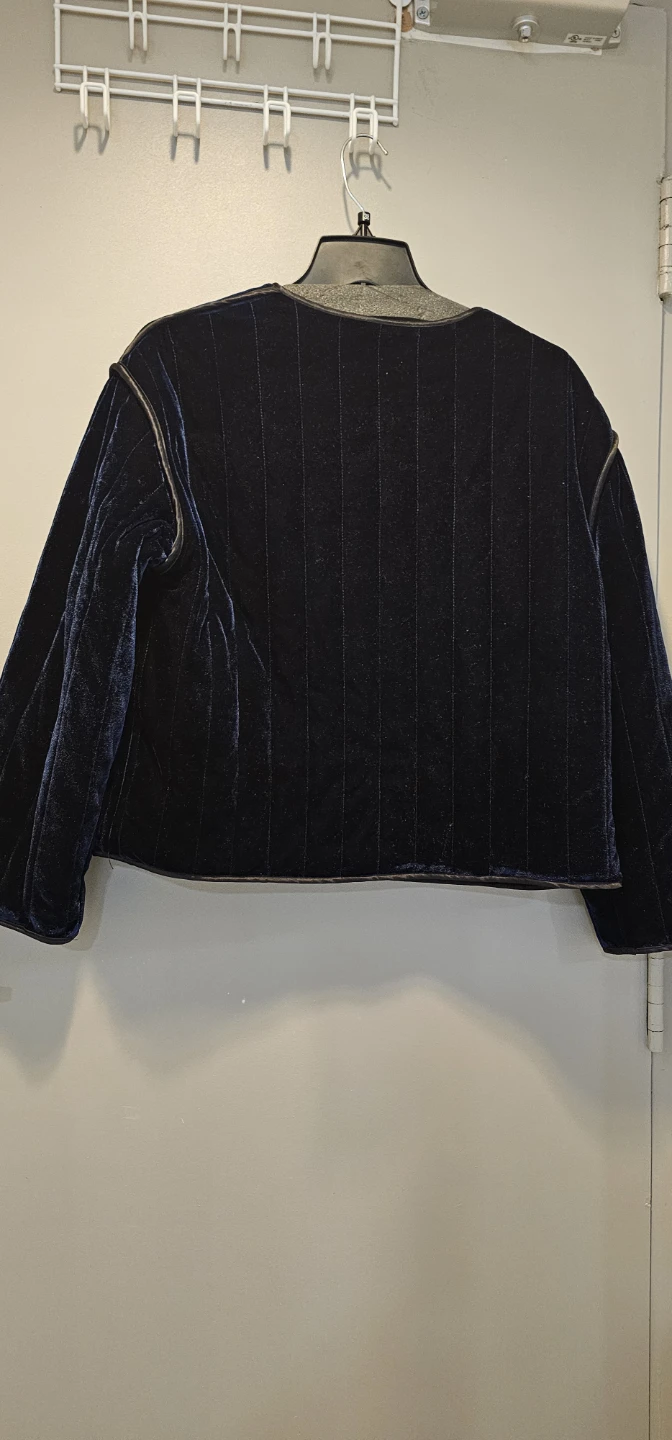 Wave + Whisper Navy Blue Velvet Jacket - photo 4