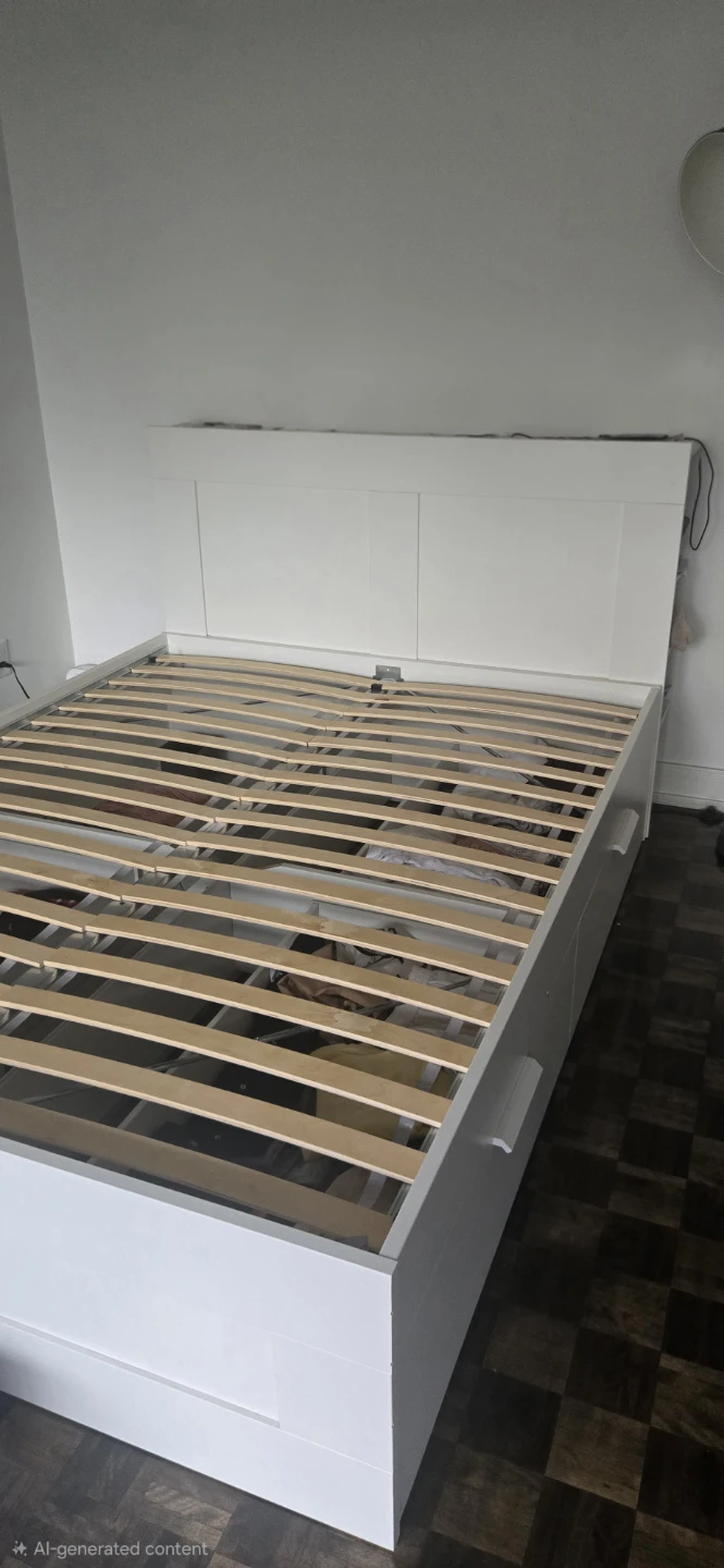 IKEA Brimnes Queen Storage Bed Frame with headboard