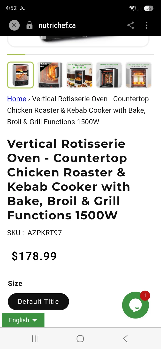 NutriChef Vertical Rotisserie Oven - photo 4
