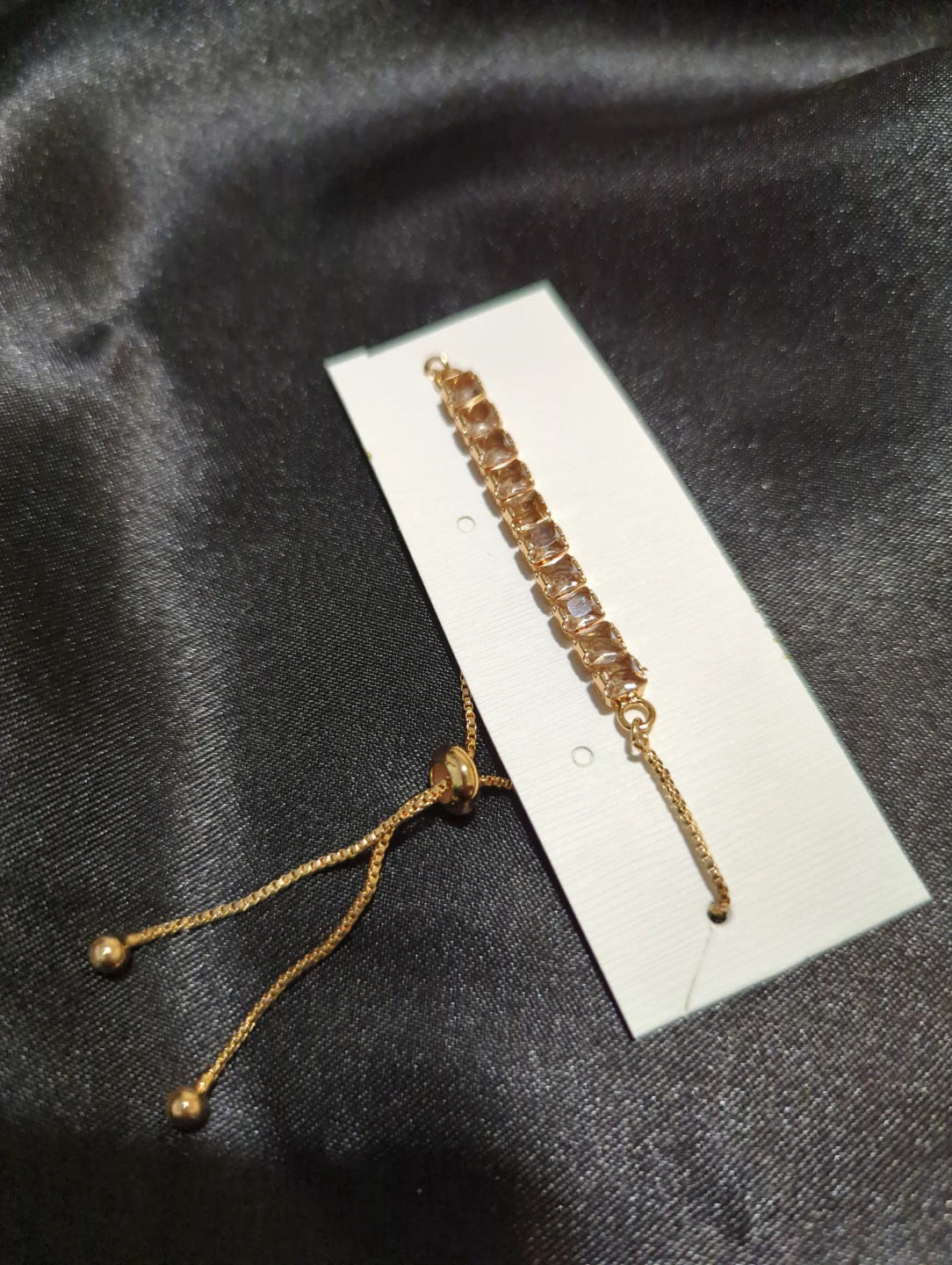 Gold-Tone Adjustable Crystal Bracelet