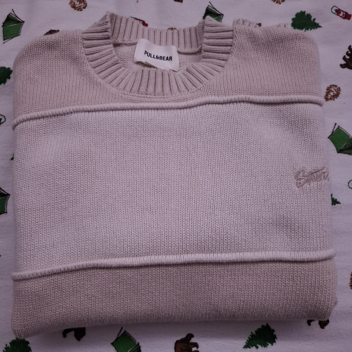 Pull&Bear Knit Crewneck Beige Sweater - photo 3