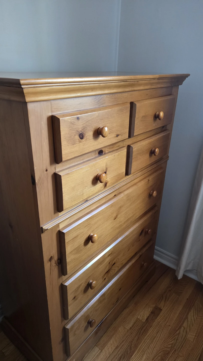 Solid Pine Wood Vintage Seven-Drawer Dresser - photo 2