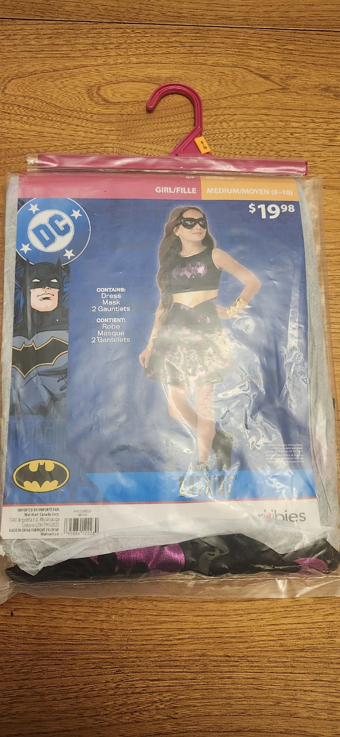 DC Batgirl 4-Piece Costume Set - Medium