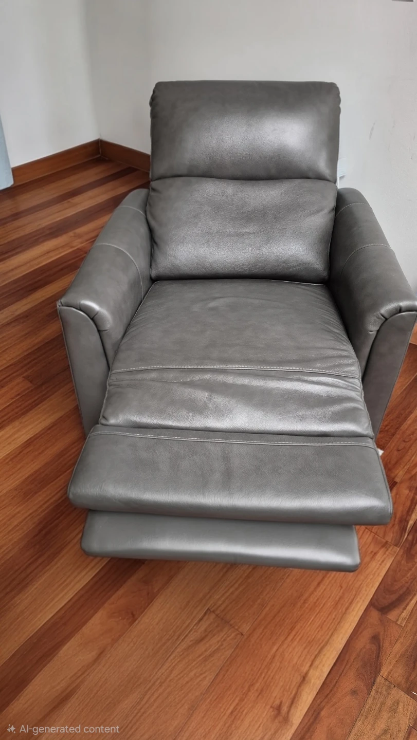 Grey Leather Recliner - photo 2