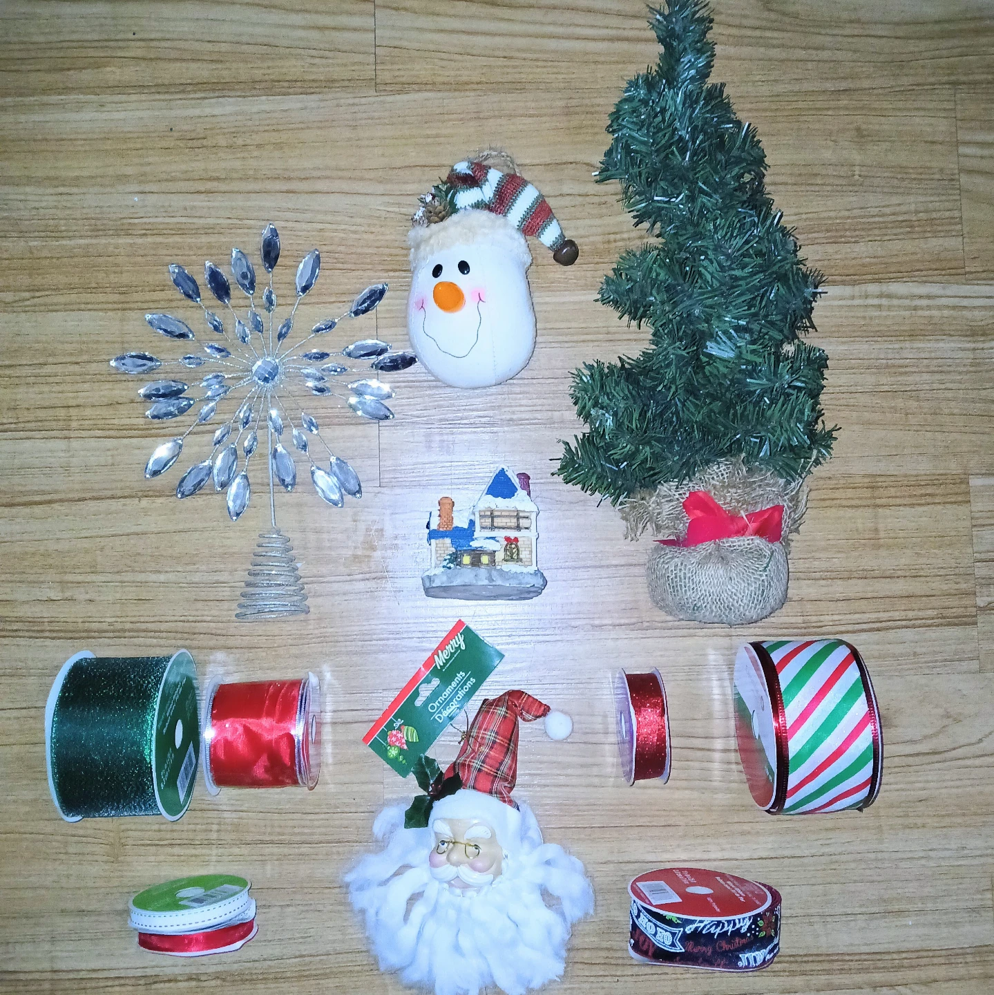 Christmas Decor and Ribbon Assortment