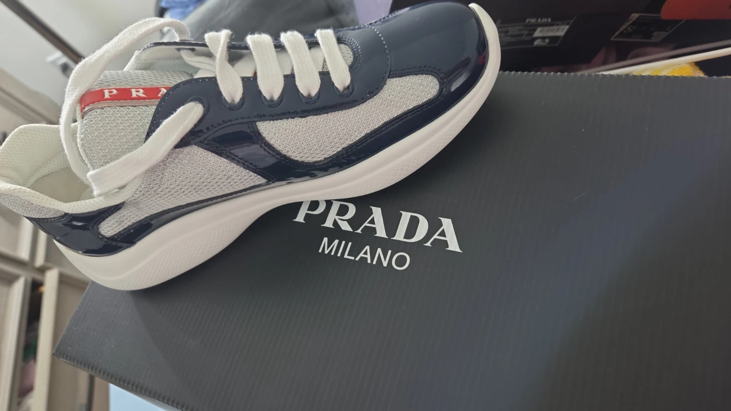 Prada Sneakers Navy and White