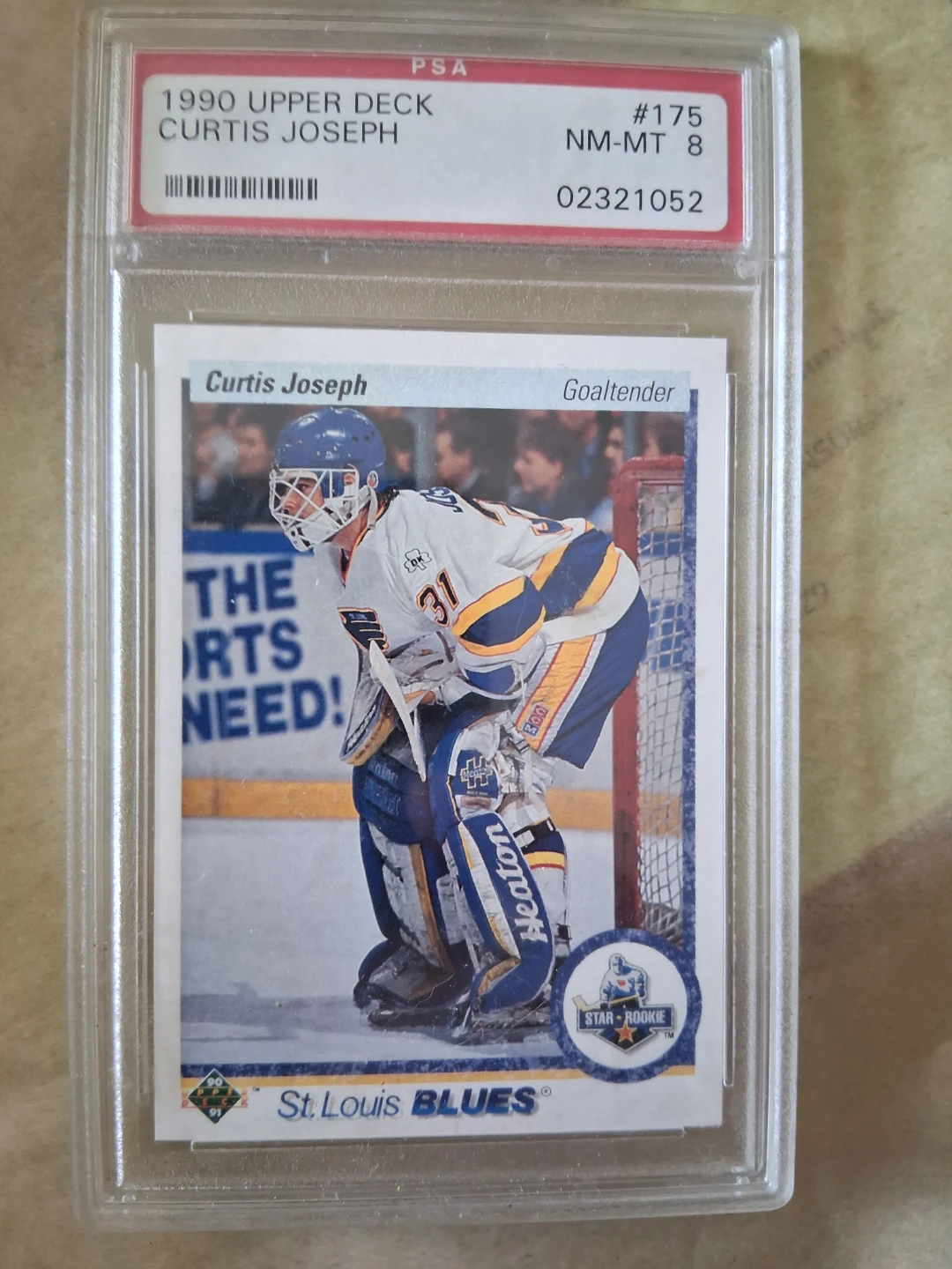 1990 Upper Deck Curtis Joseph PSA 8 Rookie Card