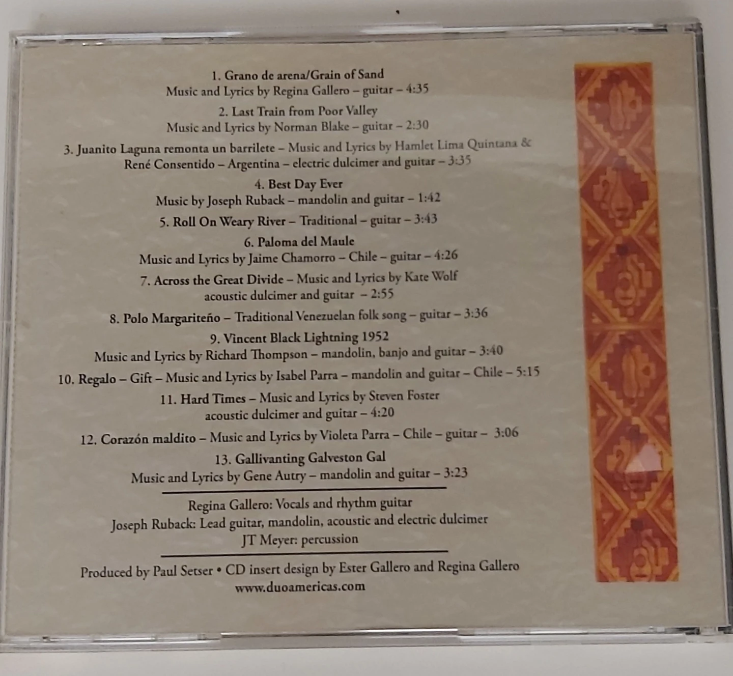 Duo Americas - Music From Three Continents CD - photo 2
