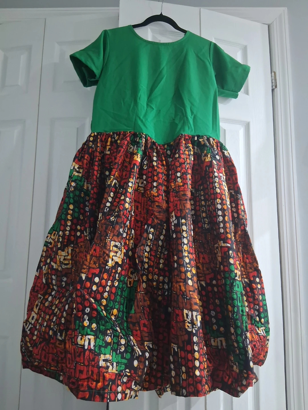 Colorful Patterned Short Sleeve Dress