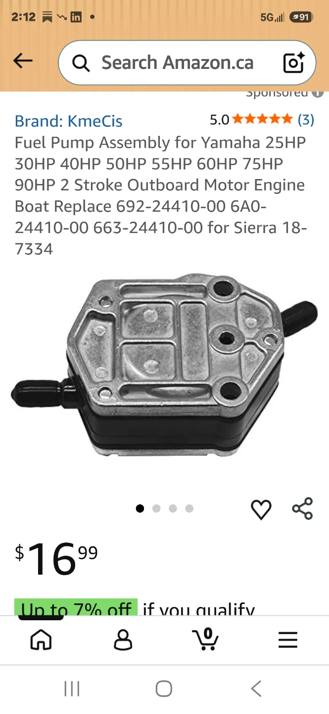 KmeCis Fuel Pump Assembly for Yamaha Outboard Motors