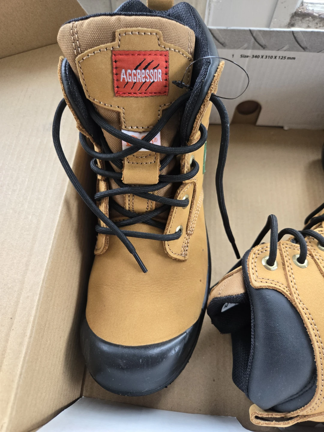 Aggressor Women's 9" Steel Toe Work Boots - Tan, Size 9 - photo 3
