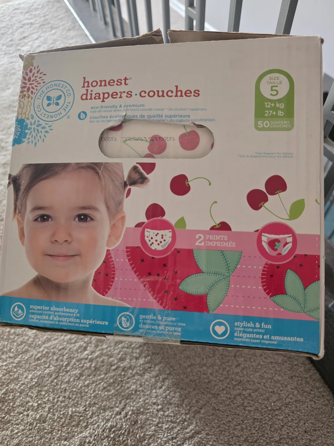 The Honest Co. Size 5 Diapers, 50 Pack