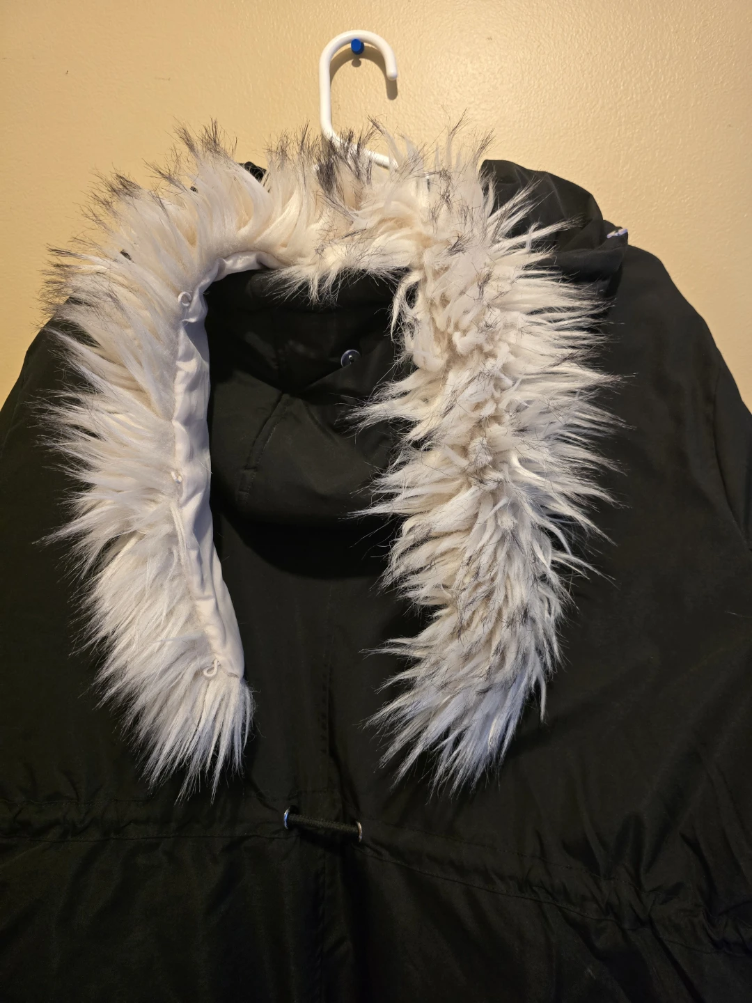 Black Hooded Winter jacket with Faux Fur Trim - photo 2