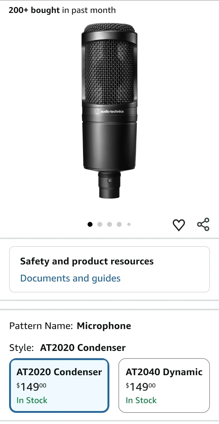 Audio-Technica AT2020 Microphone - photo 2
