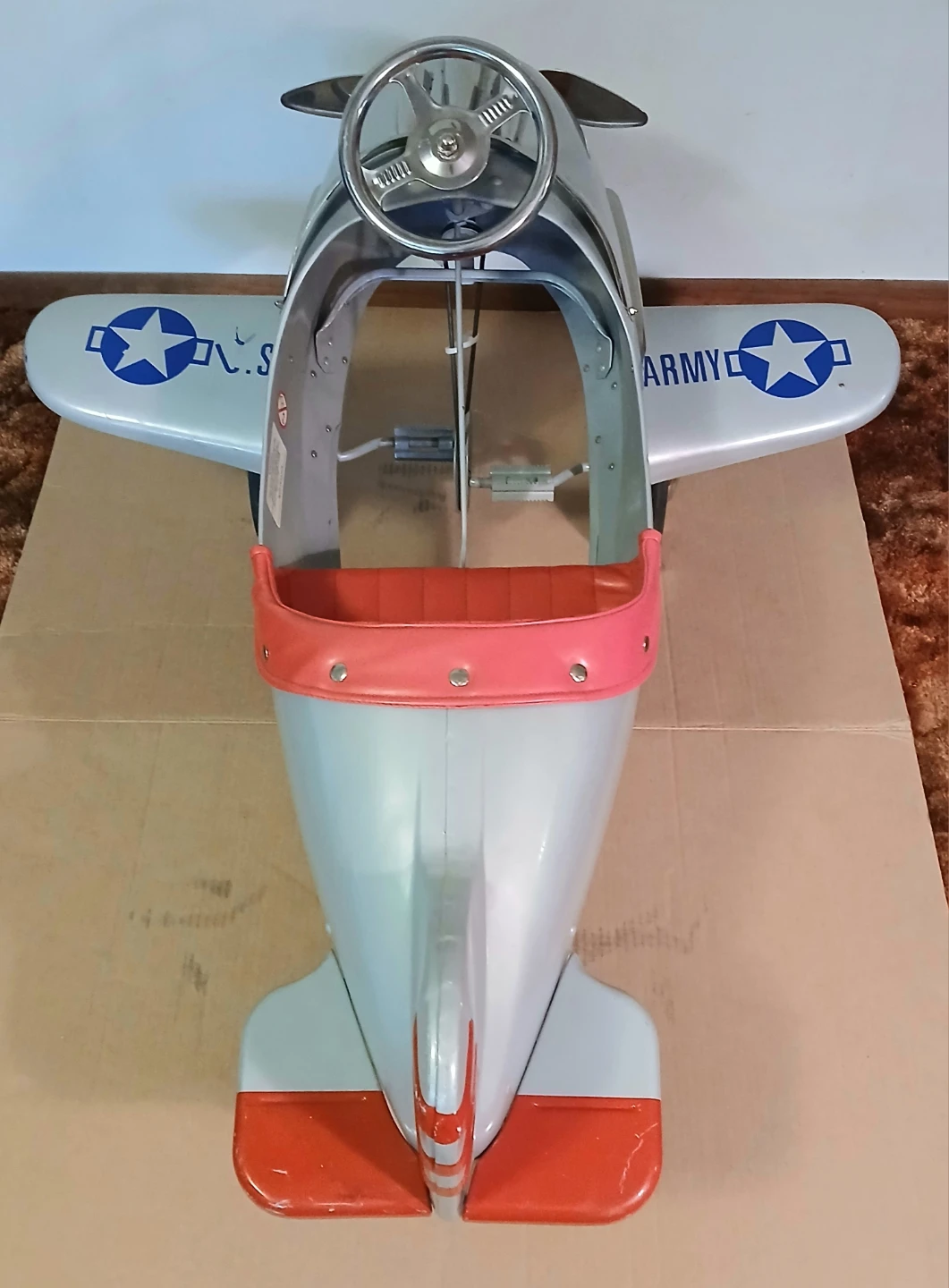 Vintage Metal Army Peddle Plane - photo 5